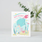 Kute Mermaid Diving onder het Zee Feestdagenkaart (Staand voorkant)