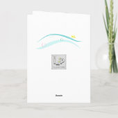 Kute Mermaid Diving onder het Zee Kaart (Achterkant)