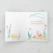 Kute Mermaid Diving onder het Zee Kaart (Binnen)