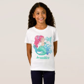 Kute mermaid en vis voeg de naam t-shirt toe (Voorkant volledig)