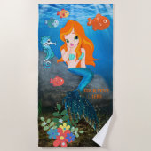 Kute Mermaid Ocean Beach Towel Strandlaken (Voorkant)
