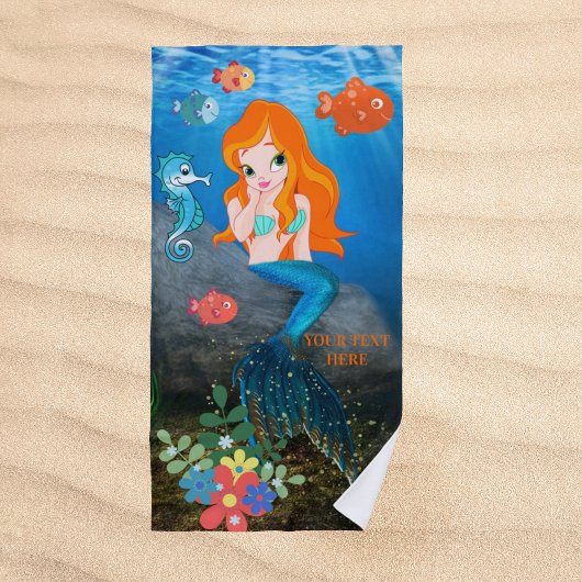 Kute Mermaid Ocean Beach Towel Strandlaken