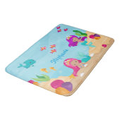 Kute Mermaid Personalized Girly onder Zee Badmat (Gekanteld)