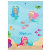 Kute Mermaid Personalized Girly onder Zee Klembord (Achterkant)