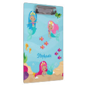 Kute Mermaid Personalized Girly onder Zee Klembord (Rechts)