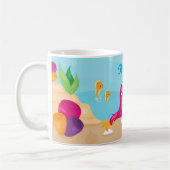 Kute Mermaid Personalized Girly onder Zee Koffiemok (Links)
