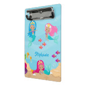 Kute Mermaid Personalized Girly onder Zee Mini Klembord (Angled2)