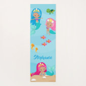 Kute Mermaid Personalized Girly onder Zee Yogamat (Achterkant)