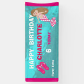 Kute Mermaid Pool Beach Swim Party - Gepersonalise Spandoek (Verticaal)