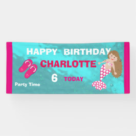 Kute Mermaid Pool Beach Swim Party - Gepersonalise Spandoek