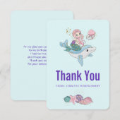 Kute Mermaid Riding a Dolphin under Zee Bedankkaart (Voorkant / Achterkant)