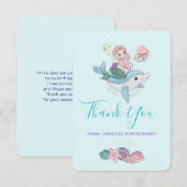 Kute Mermaid Riding a Dolphin under Zee Bedankkaart (Voorkant / Achterkant)