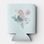 Kute Mermaid Riding a Dolphin under Zee Blikjeskoeler (Achterkant)