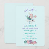 Kute Mermaid Riding a Dolphin under Zee Kaart (Voorkant / Achterkant)