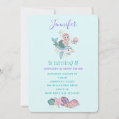 Kute Mermaid Riding a Dolphin under Zee Kaart (Voorkant)