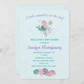 Kute Mermaid Riding a Dolphin under Zee Kaart (Voorkant / Achterkant)