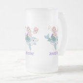 Kute Mermaid Riding a Dolphin under Zee Matglas Bierpul (Voorkant rechts)