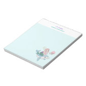 Kute Mermaid Riding a Dolphin under Zee Notitieblok (Linkerzijde)