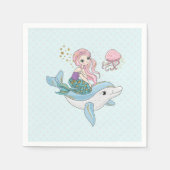 Kute Mermaid Riding a Dolphin under Zee Servet (Voorkant)