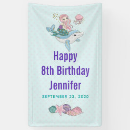 Kute Mermaid Riding a Dolphin under Zee Spandoek