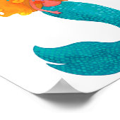 Kute mermaid wall art poster met quote (Hoek)