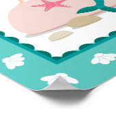 Kute mermaid wall art print voor meisjeskamers (Hoek)