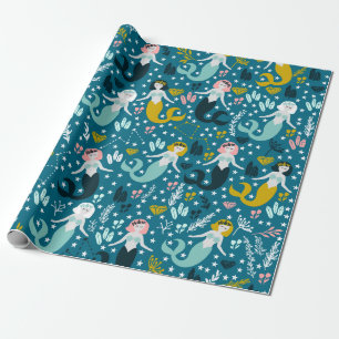 Kute Mermaid Wrapping Paper Cadeaupapier