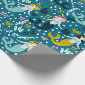 Kute Mermaid Wrapping Paper Cadeaupapier (Hoek)
