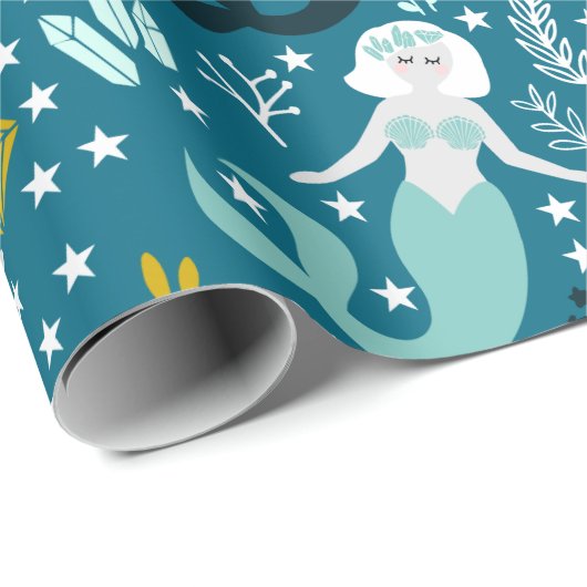 Kute Mermaid Wrapping Paper Cadeaupapier (Rol Hoek)
