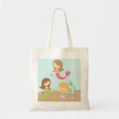 Kute mermaids onder de Canvas tas van het zee (Voorkant)