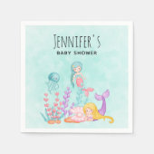 Kute mermaids onder het Baby shower van de Waterve Servet (Voorkant)