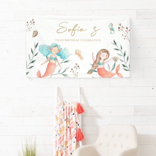 Kute mermaids onder het Zee Spandoek (Insitu)