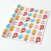 Kute mermaids patroon inpakpapier (Uitgerold)