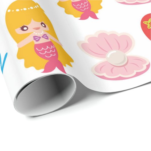 Kute mermaids patroon inpakpapier (Rol Hoek)