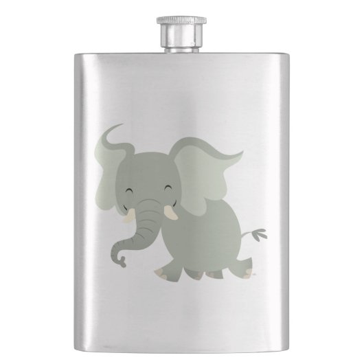 Kute Merry Cartoon Elephant Classic Flastic Heupfles (Voorkant)