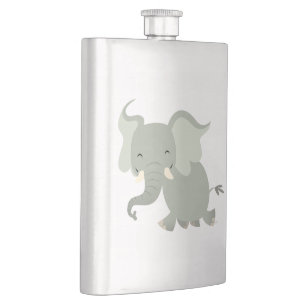 Kute Merry Cartoon Elephant Classic Flastic Heupfles