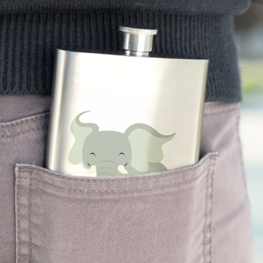 Kute Merry Cartoon Elephant Classic Flastic Heupfles (Voorbeeld)