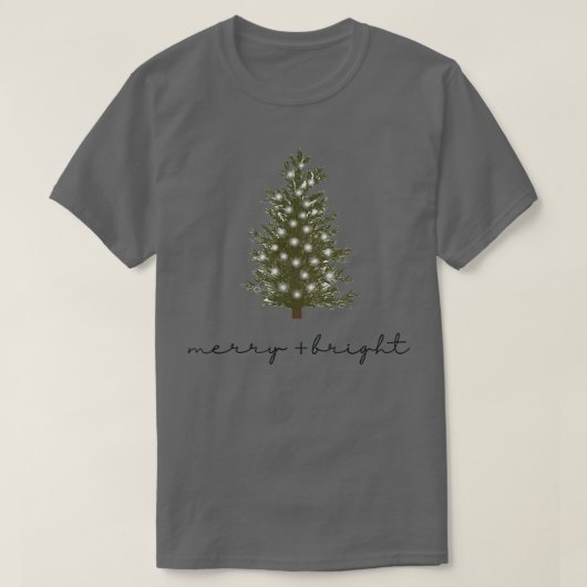 Kute Merry en heldere kerstlichten T-shirt (Design voorkant)