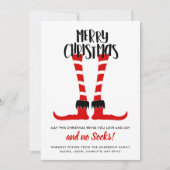 Kute Merry Kerstmis zonder sokken! Feestdagenkaart (Voorkant)
