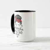 Kute Messy Bun Getting Stuff Gereed Black Mok (Voorkant links)