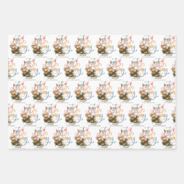 Kute Mice Jingle helemaal weg Merry Kerstnaam Inpakpapier Vel