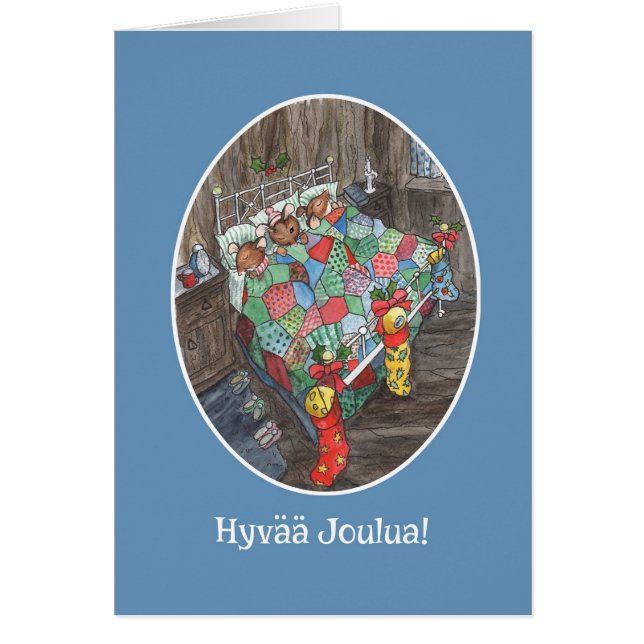 Kute Mice kerstmis Stockings Finse begroet (Voorkant)