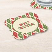 Kute mid-century Modern Retro 50s Vrolijk Kerstfee Kartonnen Onderzetters (Gekanteld)