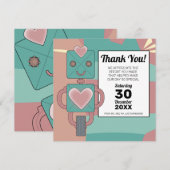 Kute mid-century Modern Robot Kind eerste verjaard Bedankkaart (Voorkant / Achterkant)