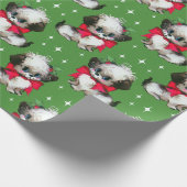 Kute mid-century Retro-kersthond Cadeaupapier (Hoek)