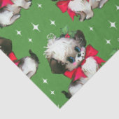 Kute mid-century Retro-kersthond Tissuepapier (Detail)