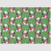Kute mid-century Retro-kersthond Tissuepapier (Voorkant)