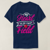Kute mijn hart is op dat veld cricket-sportmam t-shirt (Design voorkant)