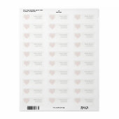 Kute Minimale Dusky Blush Floral Heart Address Etiket (Full Sheet)