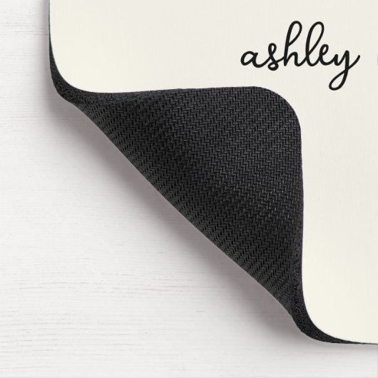 Kute Minimale Wit Monogram Voeg uw volledige naam  Muismat (Hoek)